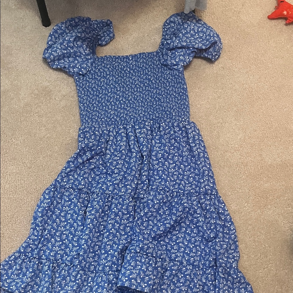 Blue Floral Teen Dress